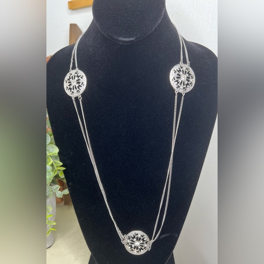 Medallion with Faux Diamond Necklace